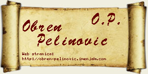 Obren Pelinović vizit kartica